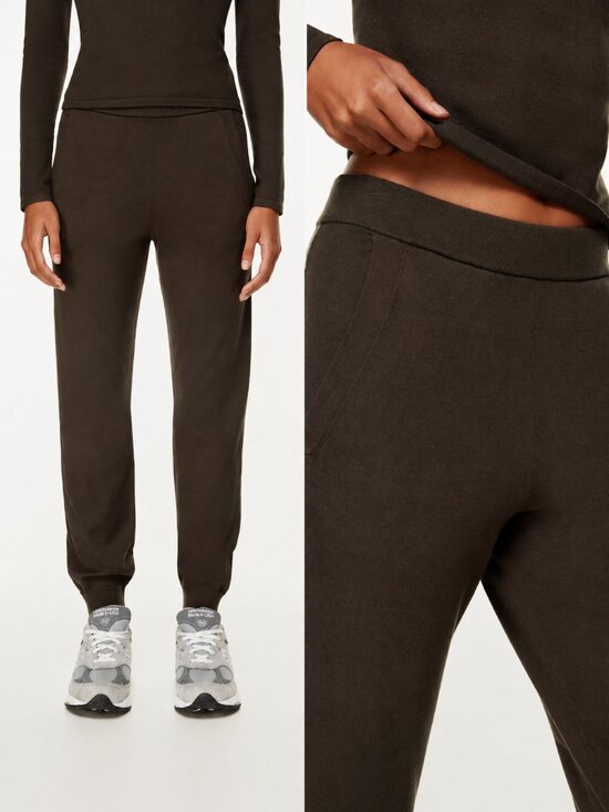 Aritzia Pants - Aritzia Babaton Rodin Knit Jogger High Rise Rich Mocha Brown Size XL